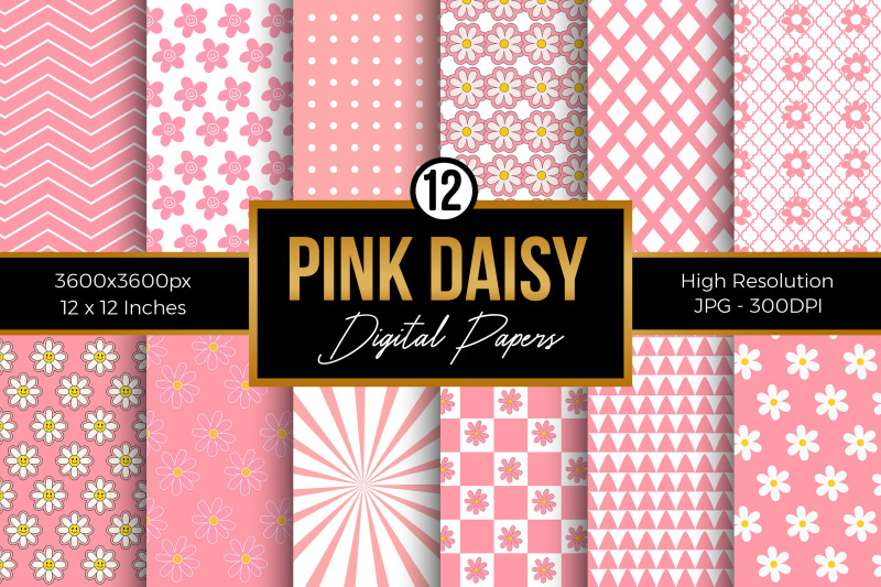 pink-daisy-digital-papers