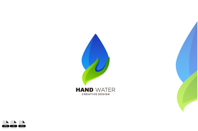 water-drop-with-hand-leaf-logo-design-illustration