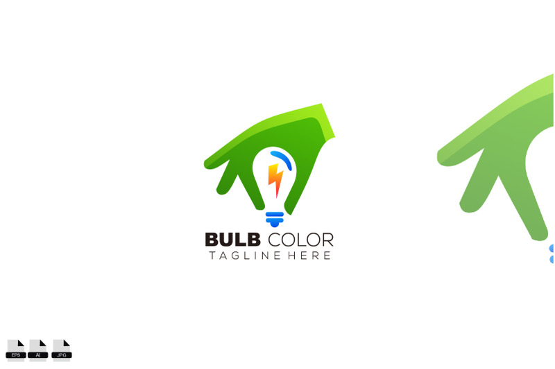 bulb-energy-with-hand-logo-design-gradient-color