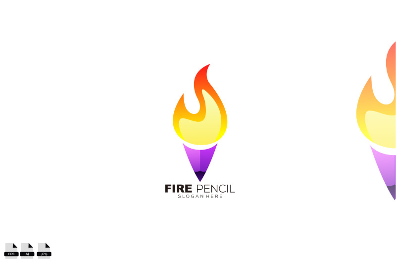 fire-pencil-logo-gradient-color-design-icon-business