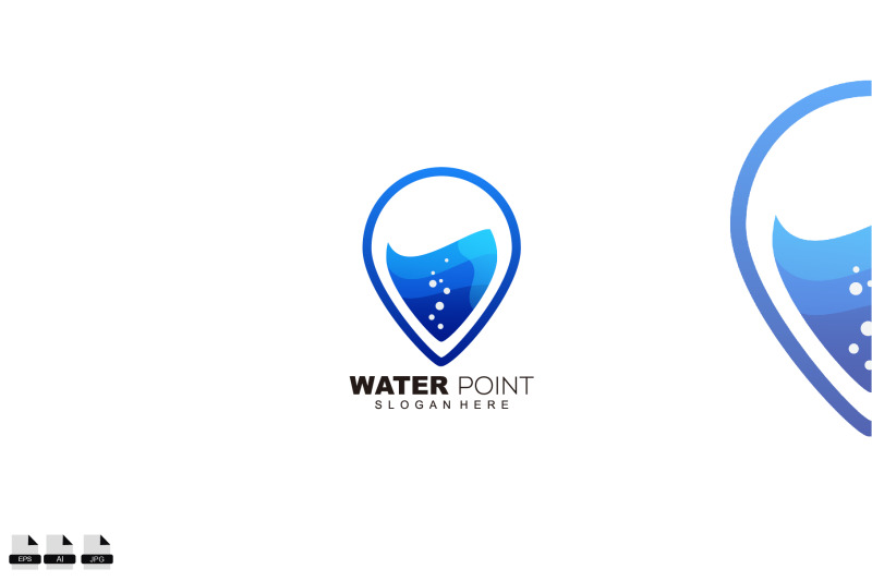 water-pin-logo-template-illustration-icon-design