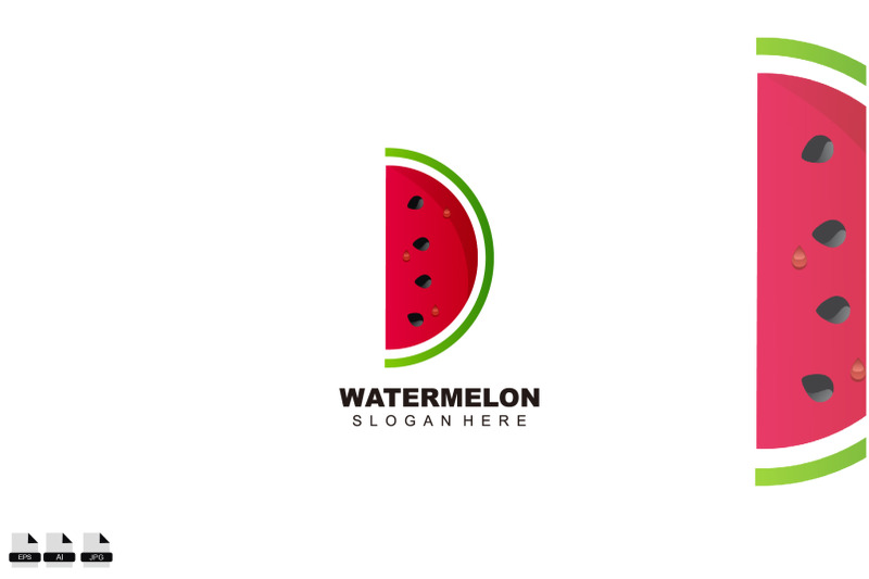 watermelon-with-initial-d-logo-template-design