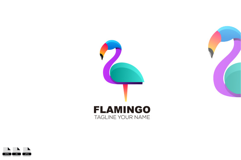 flamingo-colorful-design-vector-logo-template