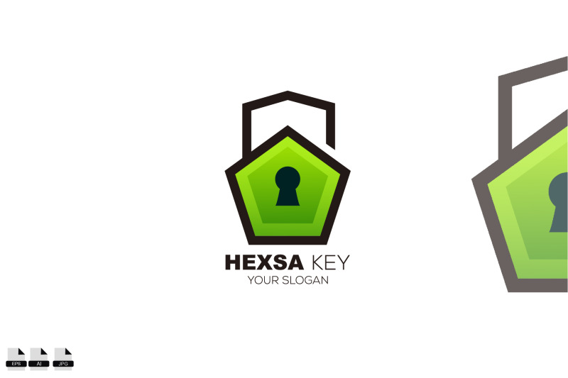 hexagon-key-design-with-home-security-logo-template