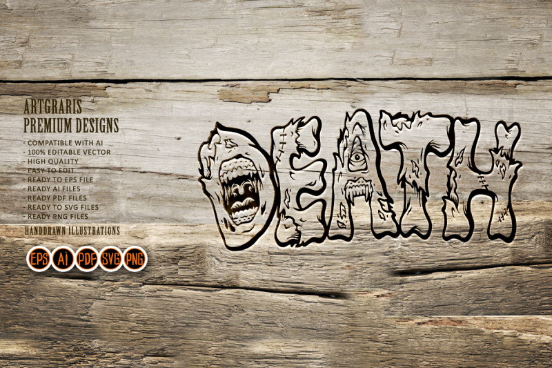 scary-monster-zombie-death-word-lettering-logo-illustrations-silhouett