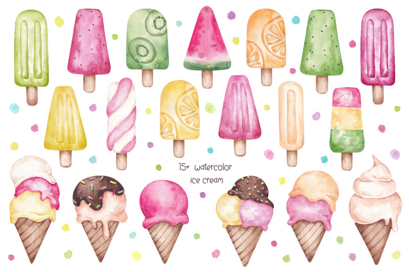 watercolor-ice-cream-set