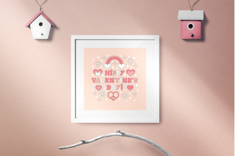 hippy-valentine-039-s-day-retro-collection-vector-clipart