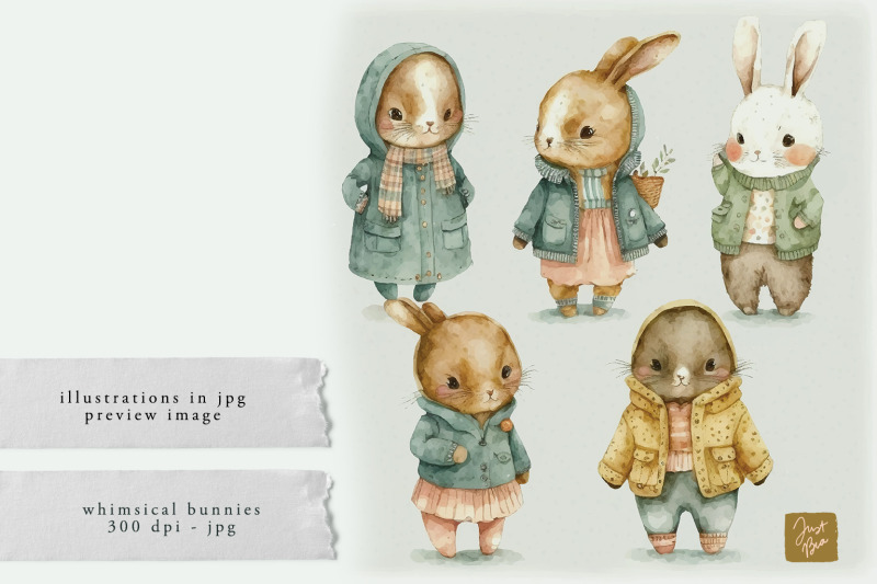 cute-adorable-set-of-40-watercolor-bunnies-illustrations