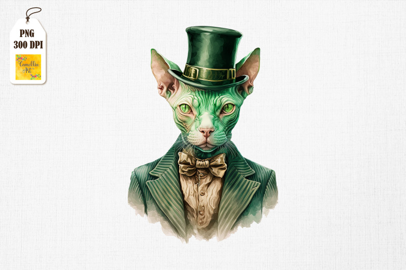 gangster-sphynx-cat-st-patrick-039-s-day