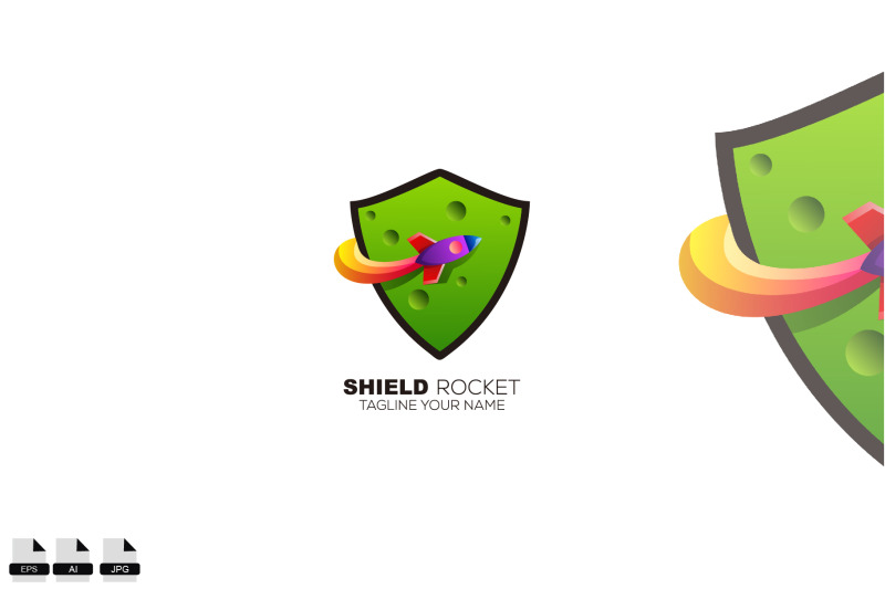 shield-logo-with-rocket-design-template-illustration-icon