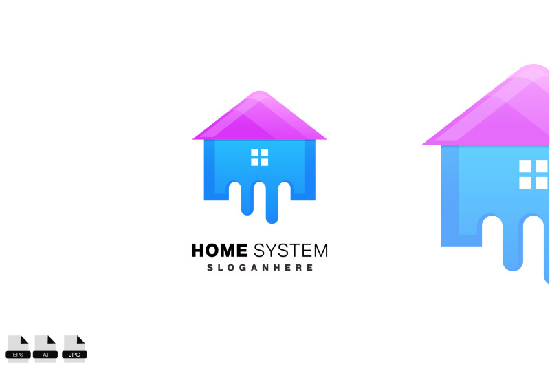 home-system-logo-gradient-colorful-design