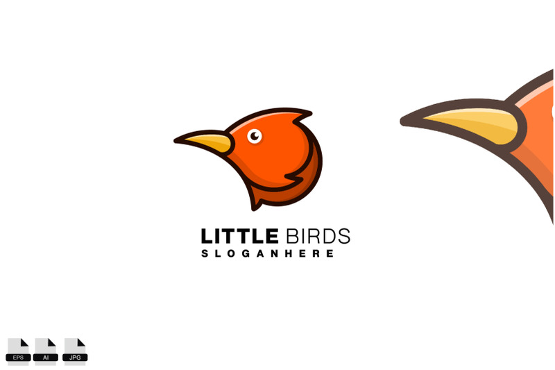 little-bird-head-logo-colorful-design-vector