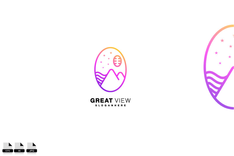 great-view-in-frame-logo-design-line-art