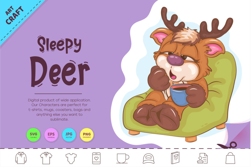 cartoon-sleepy-deer-clipart