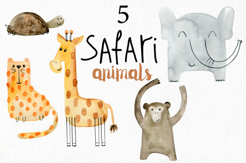 watercolor-safari-clipart-alphabet