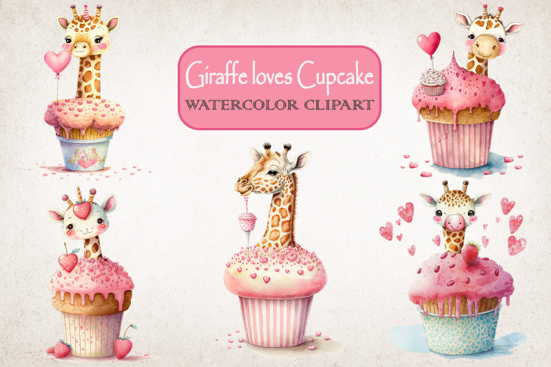 giraffe-loves-cupcake-valentine-clipart-bundle