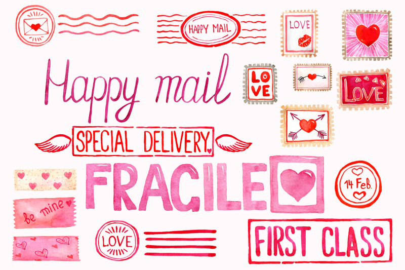 love-mail-stamps-clipart-valentines-day-love-letter-png