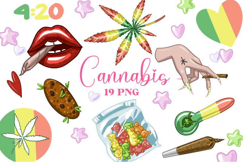 cannabis-clipart-sublimation-cute-weed-planner-marijuana-digital-sti