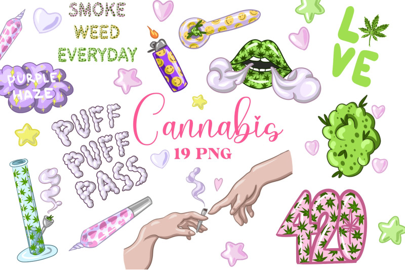 cannabis-clipart-sublimation-cute-weed-marijuana-sticers