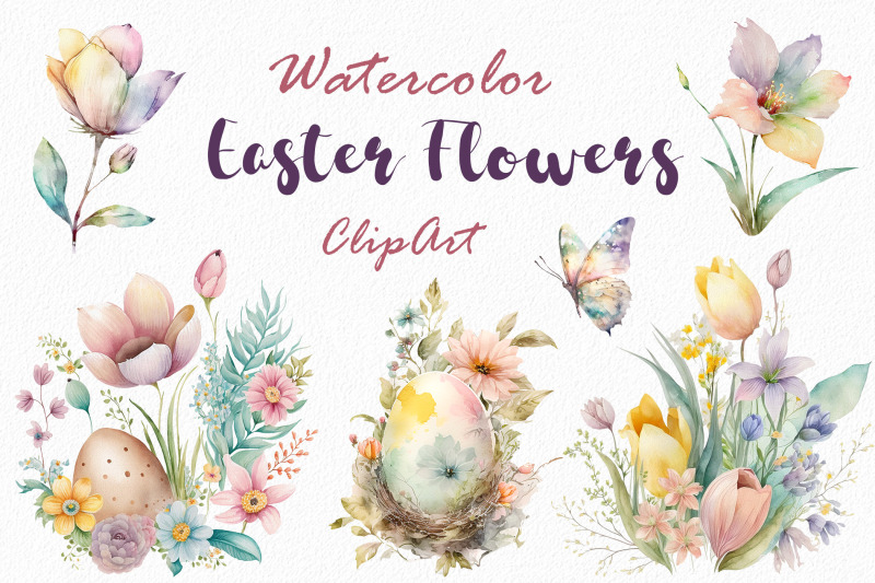 easter-flowers-clipart-floral-arrangement-clipart-leaves-eggs