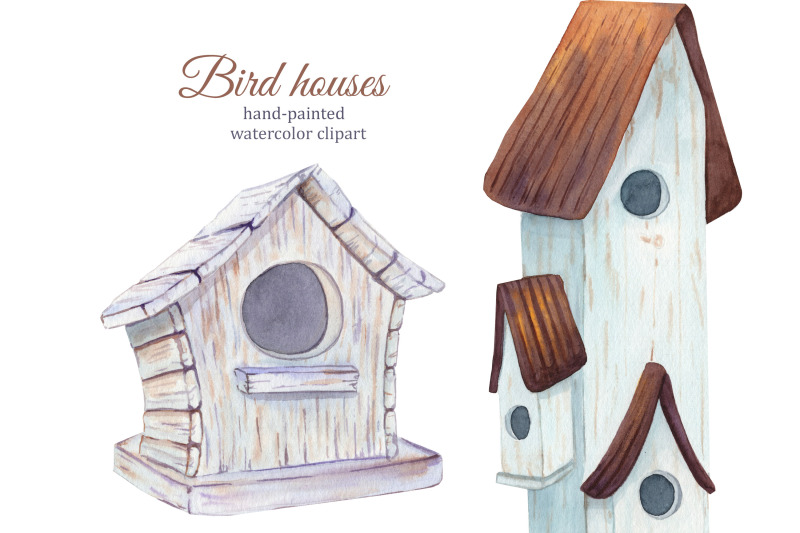 birdhouses-watercolor-clipart-bird-house-nesting-box-spring-clipart
