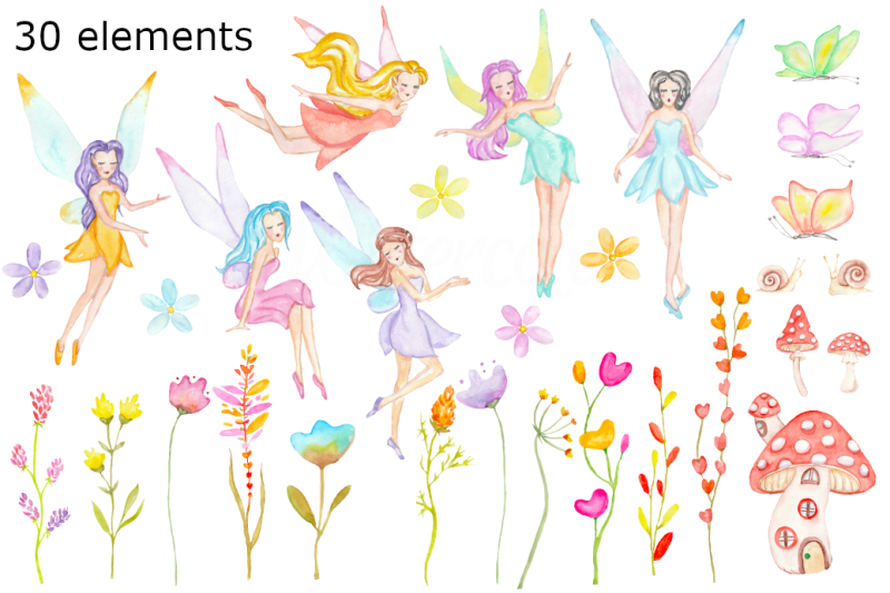 fairy-garden-watercolor-clipart