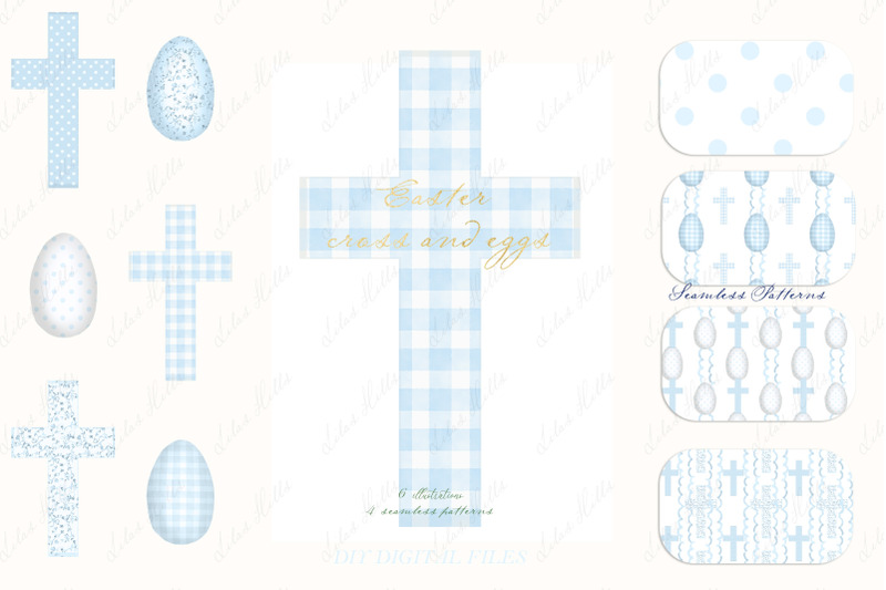 blue-gingham-easter-eggs-cross