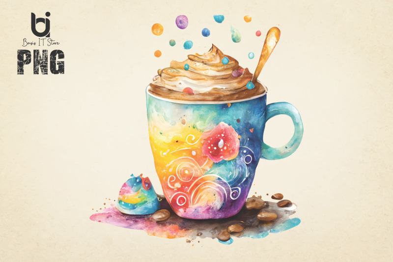 cute-coffee-watercolor-art-coffee-floral-watercolor-art