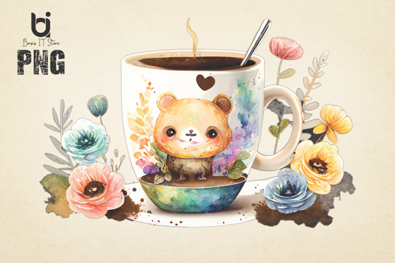 cute-coffee-watercolor-art-coffee-floral-watercolor-art