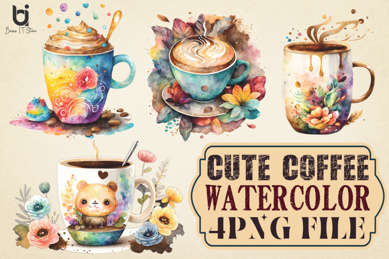 cute-coffee-watercolor-art-coffee-floral-watercolor-art