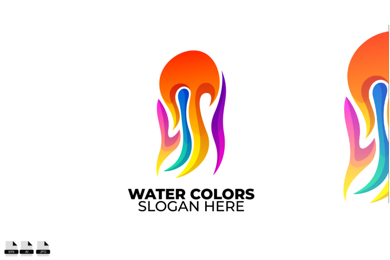 water-logo-colorful-gradient-style