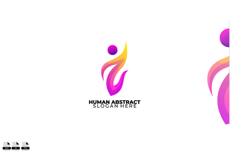 human-abstract-logo-colorful-gradient-style