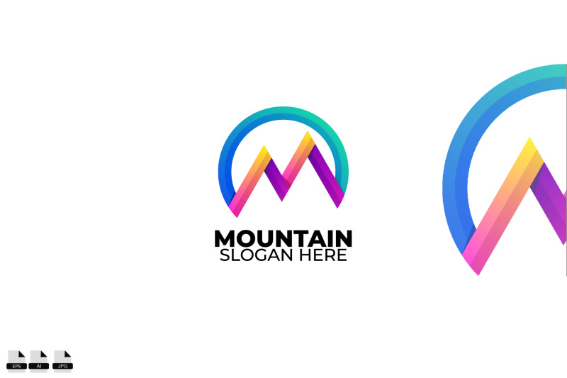 letter-m-with-mountain-logo-colorful-gradient-style