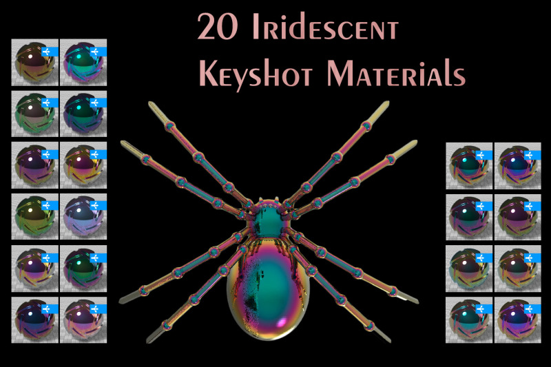 iridescent-keyshot-materials-20-versicolor-3d-shaders