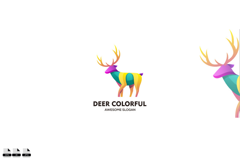 vector-modern-deer-logo-design-in-gradient-style