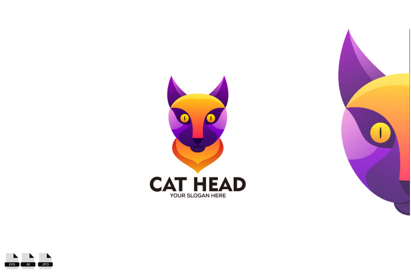 vector-modern-head-cat-logo-design-in-gradient-style