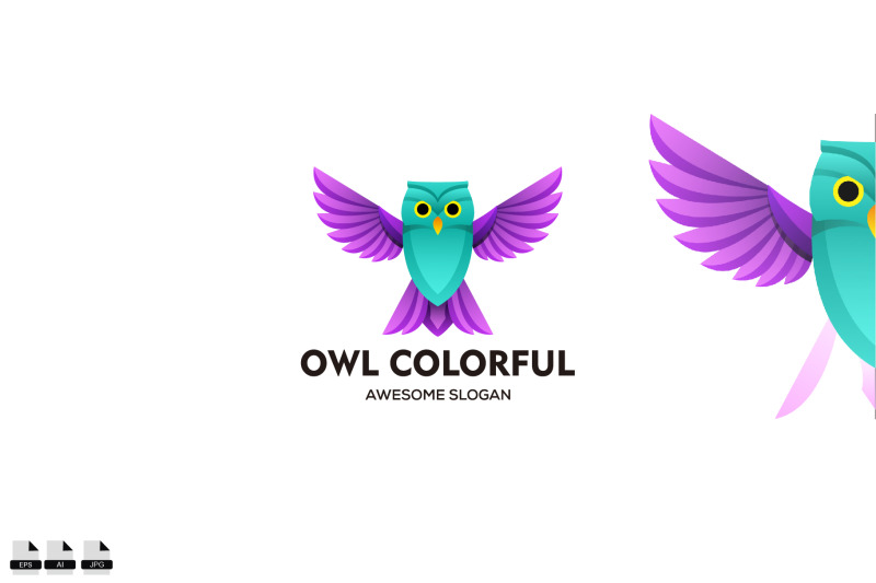 vector-abstract-colorful-owl-logo-vector