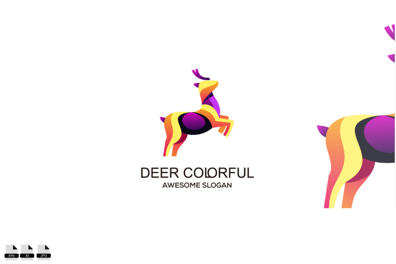 vector-colorful-modern-deer-logo-design-vector-illustration