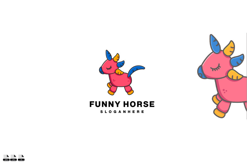 funny-horse-logo-gradient-colorful