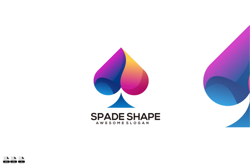 spade-shape-logo-gradient-colorful