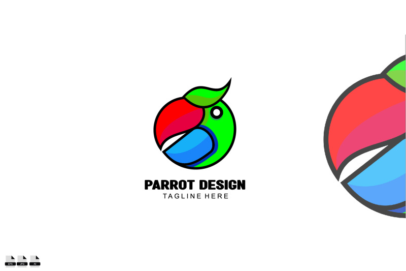 illustration-design-bird-parrot-gradient-colorful