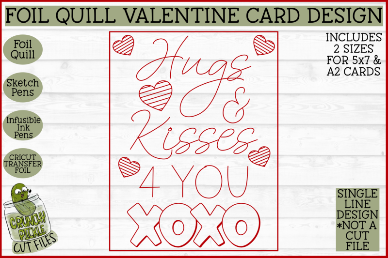 foil-quill-valentine-card-hugs-amp-kisses-single-line-svg