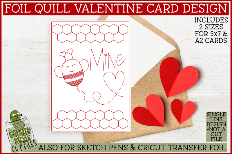 foil-quill-valentine-card-bee-mine-single-line-sketch-svg