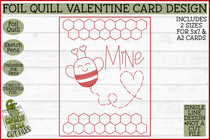 foil-quill-valentine-card-bee-mine-single-line-sketch-svg