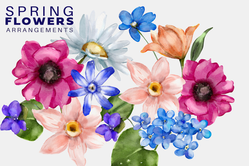 watercolor-spring-flowers-huge-collection