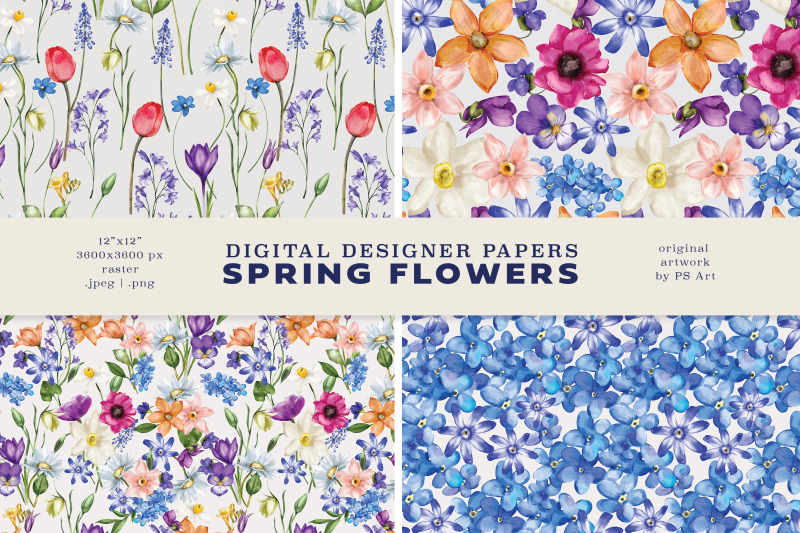 watercolor-spring-flowers-huge-collection