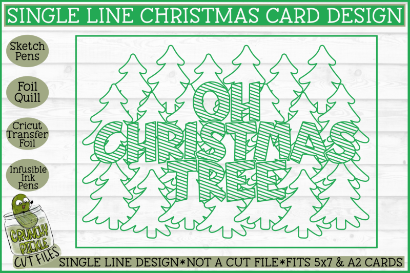 foil-quill-christmas-card-oh-christmas-tree-single-line-svg