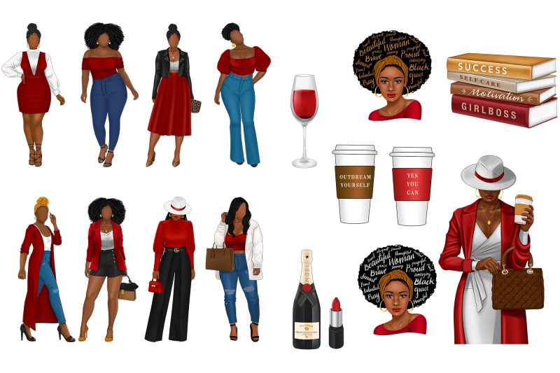 black-woman-clipart-bundle