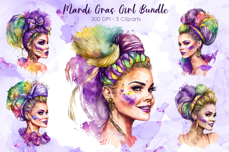 mardi-gras-girl-cliparts-bundle