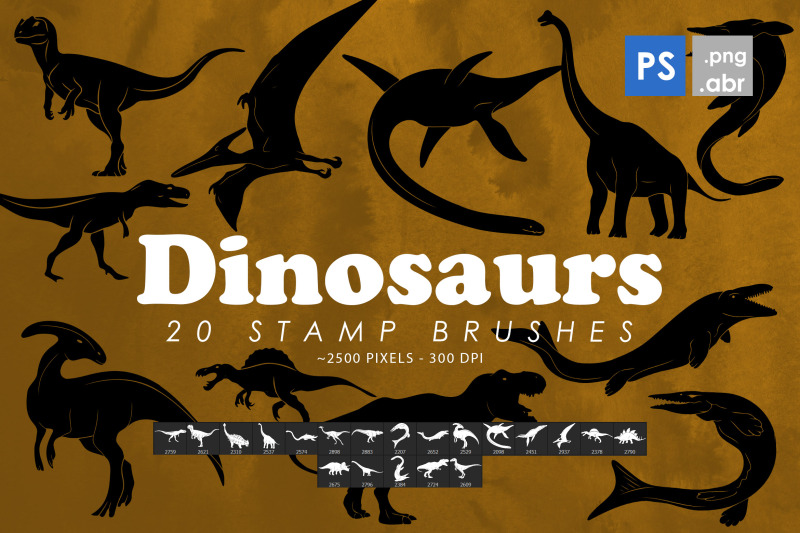 22-dinosaurs-photoshop-stamp-brushes